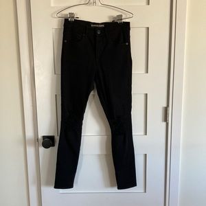 Express black distressed knees high rise jean legging size 4S
